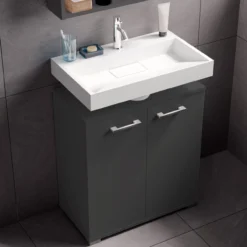Waschbeckenunterschrank Easy, 60cm, Anthrazit, stehend