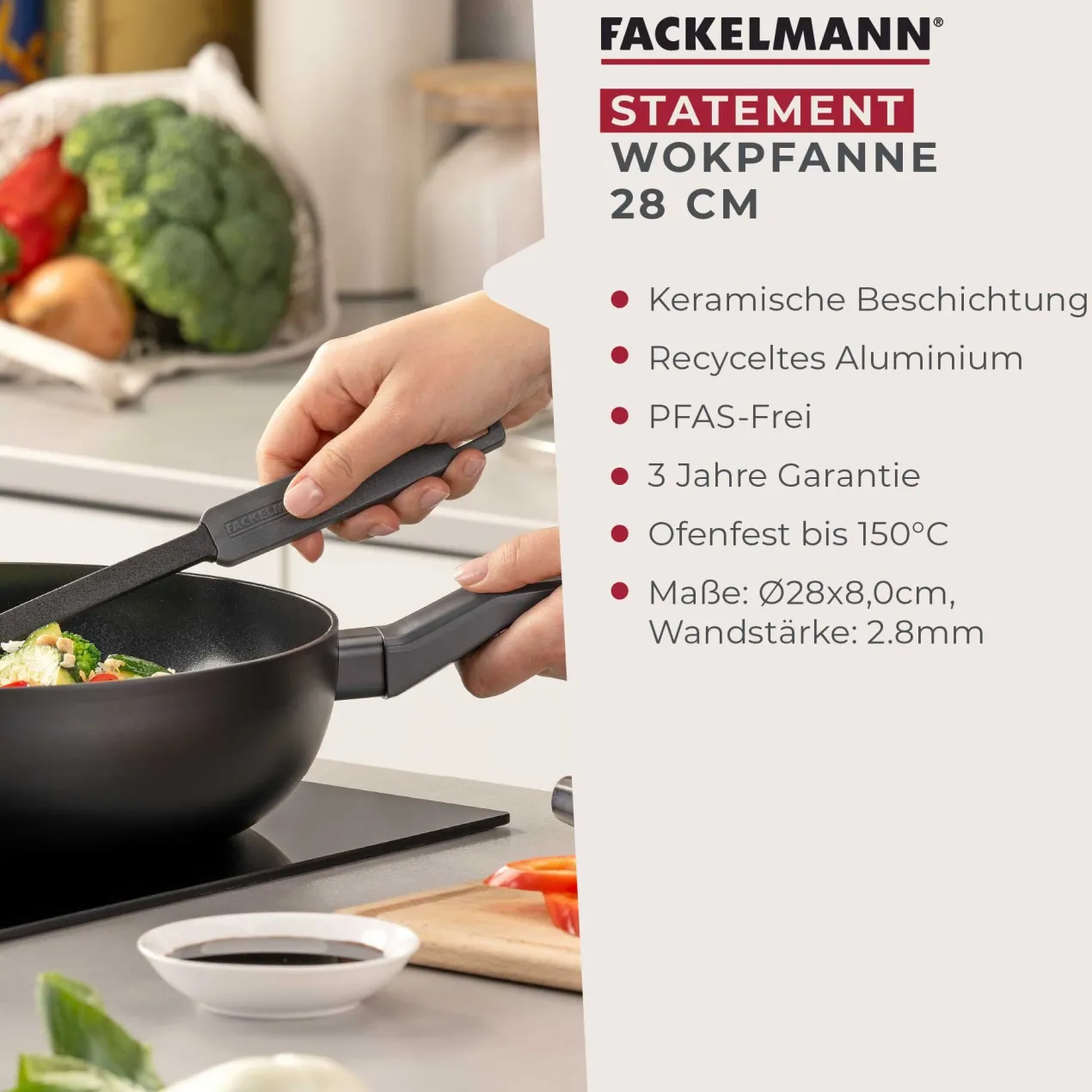 Wokpfanne Statement, Keramik, antihaft, Ø28cm – 20% Rabatt mit Code: COOK20